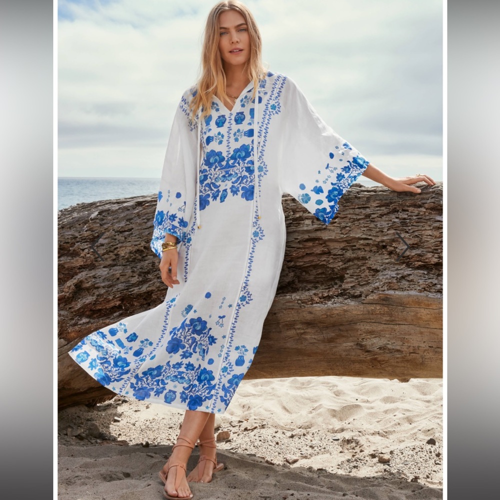 NEW JOHNNY WAS LINEN BIANNCA KAFTAN in CAMILLA XS w Tags $420-